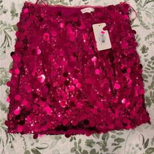 Ces Femme Fuchsia Sequin Mini Skirt